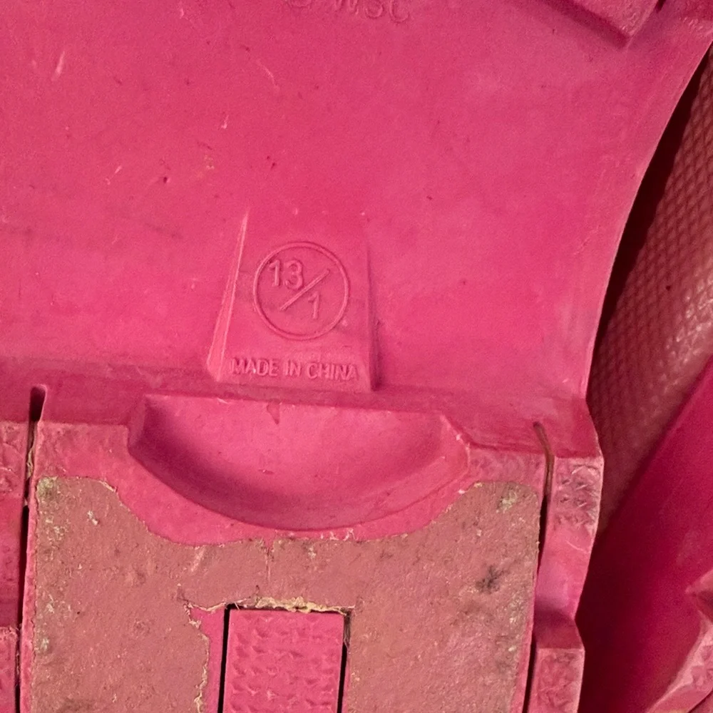 Kids Pink Waterproof Rain Boots with Pull Handles